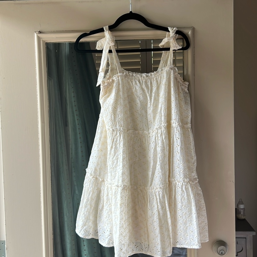 Lelis M eyelet mini dress